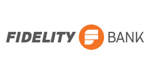 A logo of fidelity bank