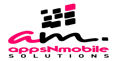 A pink and black logo for the app popsnmobile.