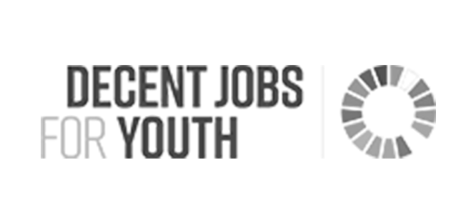 A black and white image of the logo for regent jobs youth.