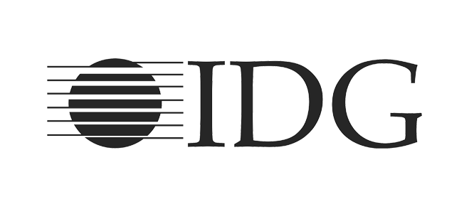 A black and white image of the logo for idc.